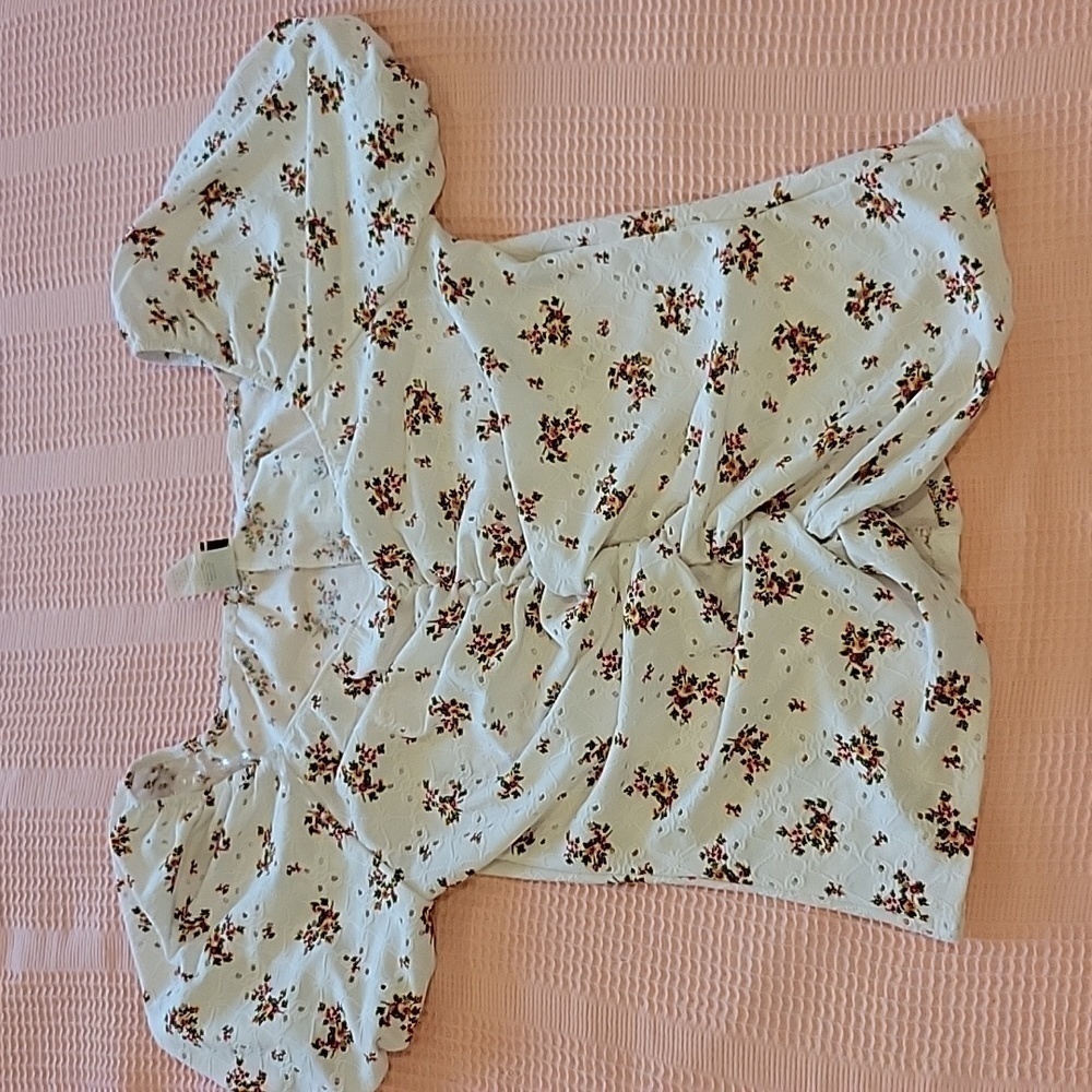 Wrapper Front Ruching Short Sleeve Blouse L